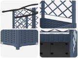 Raised Bed with Trellis and Roof Grey 163 x 40 x 126 cm PP 42032558