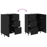 Sideboard Black Oak 69.5 x 34 x 90 cm Engineered Wood and Iron 881533
