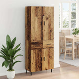 Highboard with Drawer 2 pcs Old Wood Engineered Wood and Glass 3415750