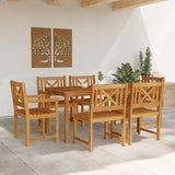 Garden Dining Set 7 pcs Brown Solid Acacia Wood 3375651