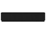TV Cabinet with LED Black Oak 180 x 38 x 49 cm Engineered Wood 3376145