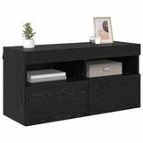TV Wall Cabinet Black Oak 80 x 30 x 40 cm Engineered Wood 882981