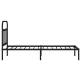 Metal Bed Frame without Mattress with Headboard Black 90x190cm 352570