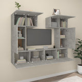 6 Piece TV Cabinet Set Concrete Grey Engineered Wood 3114457