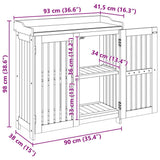 Garden Cabinet Natural 93 x 41.5 x 98cm Solid Acacia Wood 42001365