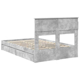 Storage Bed Concrete Grey 135 x 190 cm Engineered Wood 3409920