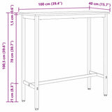 Table Black Oak 100 x 40 x 100.5 cm Engineered Wood and Steel 873738