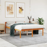 Senior Bed without Mattress Wax Brown 140x190 cm Solid Wood Pine 844154