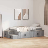 Storage Bed Frame Grey Sonoma 90 cm Engineered Wood 3335570