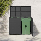 Double Wheelie Bin Shed Poly Rattan Black 148x80x111 cm 43887
