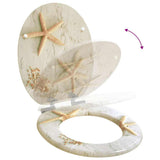Soft-Close Toilet Seat Yellow and White 44 x 38 cm MDF board 42027178