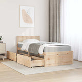 Bed with Drawers and Mattress 90x200 cm Solid Wood Pine 3281907