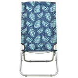 ZNTS Folding Beach Chairs 2 pcs Leaf Print Fabric 310382