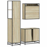 3 Piece Bathroom Furniture Set Sonoma Oak Engineered Wood 3301136