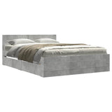 Bed Frame with Headboard without Mattress Concrete Grey 135x190 cm Double 3295600