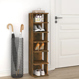 Shoe Rack Smoked Oak 27.5x27x102 cm Engineered Wood 815972