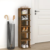 Shoe Rack Smoked Oak 27.5x27x102 cm Engineered Wood 815972