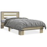 Bed Frame without Mattress Sonoma Oak 75x190 cm Small Single 845658