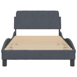 Bed Frame "Dover" Dark Grey 100x190 cm Velvet 373268