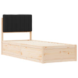 Bed Frame with Upholstered Headboard Black 80 x 200 cm 877801