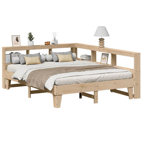 ZNTS Bookcase Bed without Mattress 160x200cm Solid Wood Pine 3324532