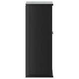 Bathroom Wall Cabinet Black Solid Pine, Engineered Wood, Metal 358549