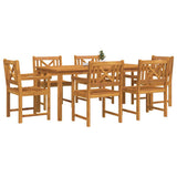 Garden Dining Set 7 pcs Brown Solid Acacia Wood 3375660