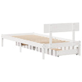Bed Frame without Mattress White 75x190 cm Small Single Solid Wood Pine 3301499