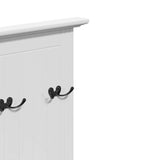 Hallway Cabinet with Hooks BODO White 50x40x157 cm 4016872