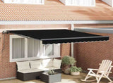 Retractable Awning Black 350 x 250 cm Polyester and Aluminium 3330325