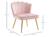 Velvet-Feel Shell Accent Chair - Pink T3398P340977