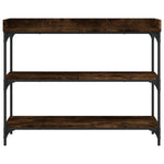 ZNTS Console Table with Shelves Smoked Oak 100x30x80 cm 837809