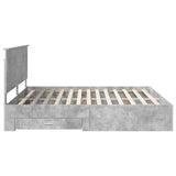 Bed Frame Concrete Grey 200 x 200 cm Engineered Wood 3411267