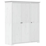 Wardrobe "BODO" White 146x53,5x173 cm Solid Wood Pine 355062