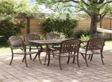 Garden Dining Set 7 pcs Bronze Aluminium 3334648