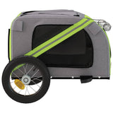 Pet Bike Trailer Green and Grey Oxford Fabric and Iron 93871