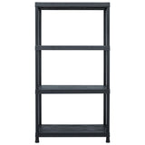 Storage Shelf Racks 2 pcs Black 60x30x138 cm Plastic 276251