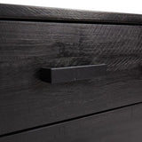Chest of Drawers Black 75x35x70 cm Solid Pinewood 349926