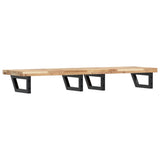 Basin Shelf Wall Mounted Steel and Solid Wood Acacia 3302703