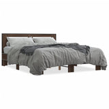 Bed Frame without Mattress Brown Oak 150x200 cm King Size 3280101