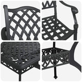 Garden Dining Set 5 pcs Black Aluminium 3334653
