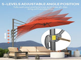 Five-Position Overhanging Parasol - Orange T3398P317792