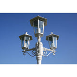 Garden Light Post 3-arms 215 cm White Aluminium 40245