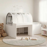 Bed Frame with Tunnel with Shelf 3 pcs White Engineered Wood 3423647