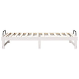 Bed Frame White 75 x 190 cm Solid Pine Wood 873155