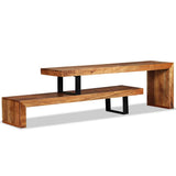 TV Stand Unique natural wood grain Solid Acacia Wood Medium 244583