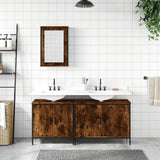3 Piece Bathroom Furniture Set Smoked Oak Engineered Wood 3214792