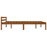 Bed Frame without Mattress Honey Brown Solid Pine Wood 140x200cm 283211