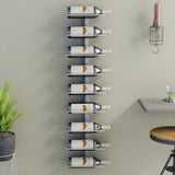 Wall-mounted Wine Rack for 9 Bottles White Iron 340900