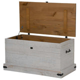 Storage Chest HALDEN White 91x48x47 cm Solid Wood Pine 4018402